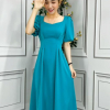 Đầm Xòe Cổ Vuông Tay Ngắn