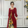 Đầm Xòe Đỏ Tay Phồng