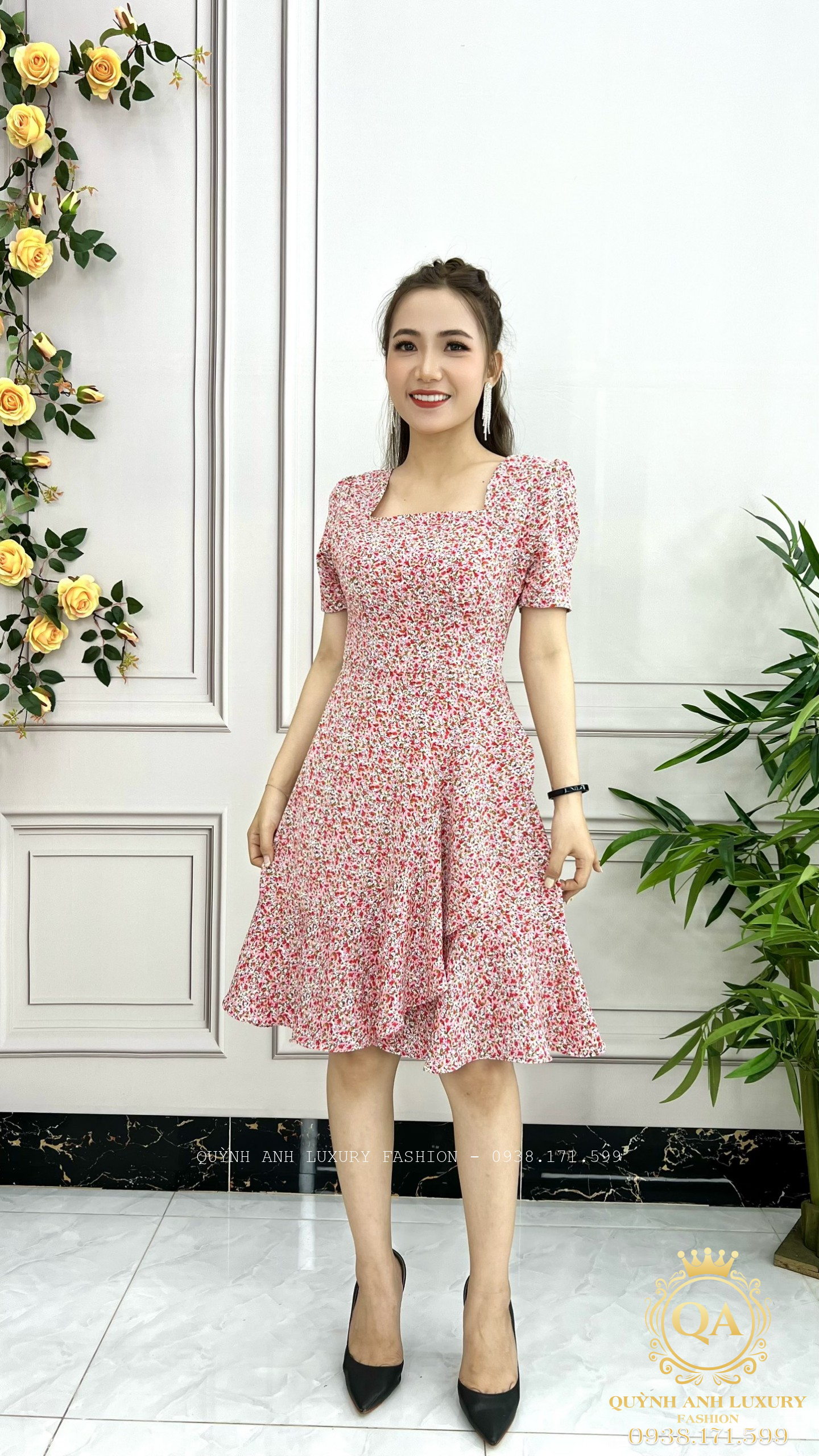 dam-hoa-nhi-hong-sieu-de-thuong-3 Đầm Hoa Nhí Hồng Siêu Dễ Thương