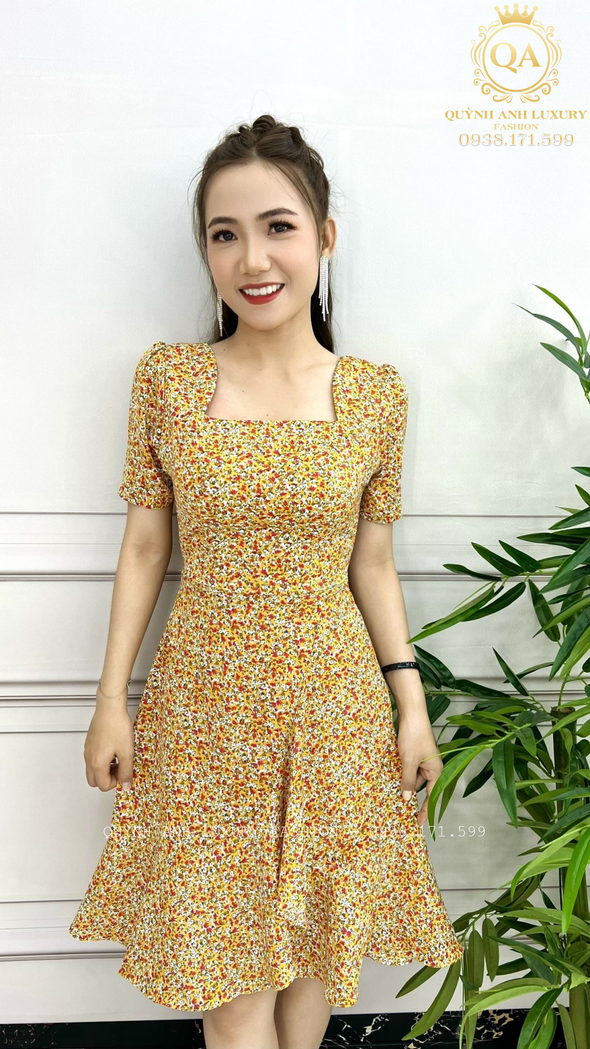 dam-hoa-nhi-vang-sieu-de-thuong-4 Đầm Hoa Nhí Vàng Siêu Dễ Thương