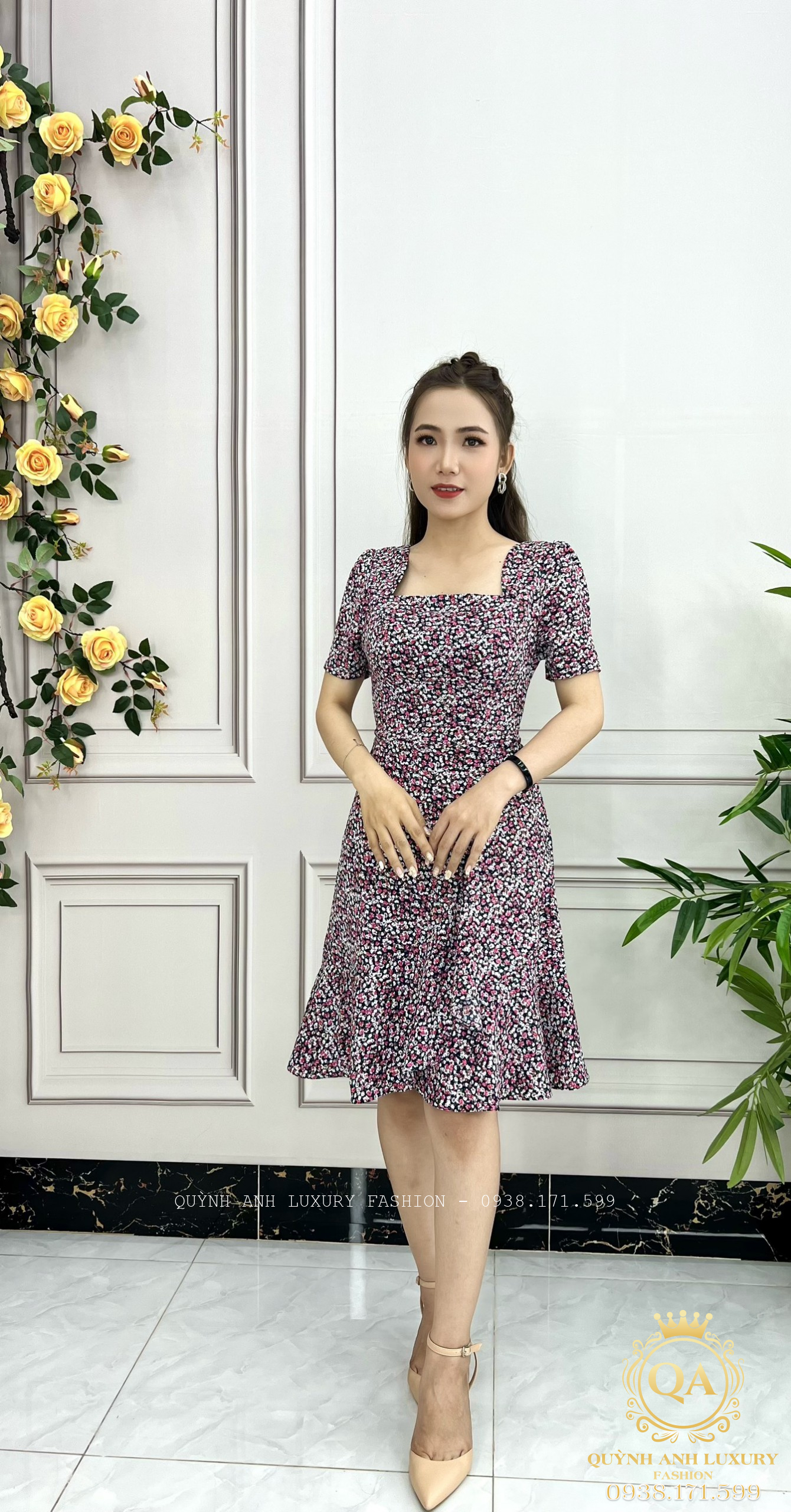 dam-xoe-hoa-nhi-tim-sieu-nu-tinh-3 Đầm Xoè Hoa Nhí Tím Siêu Nữ Tính