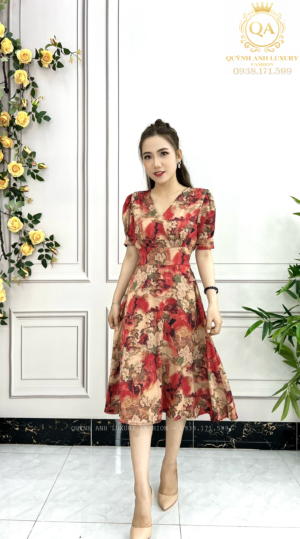 Đầm Xòe Lụa 3D Cao Cấp