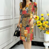 Đầm Suông Nữ Trung Niên Tone Nâu Vàng 3D Dự Tiệc Acacia Dress