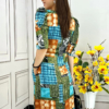 Đầm Suông Nữ Trung Niên Tone Xanh 3D Dự Tiệc Acacia Dress