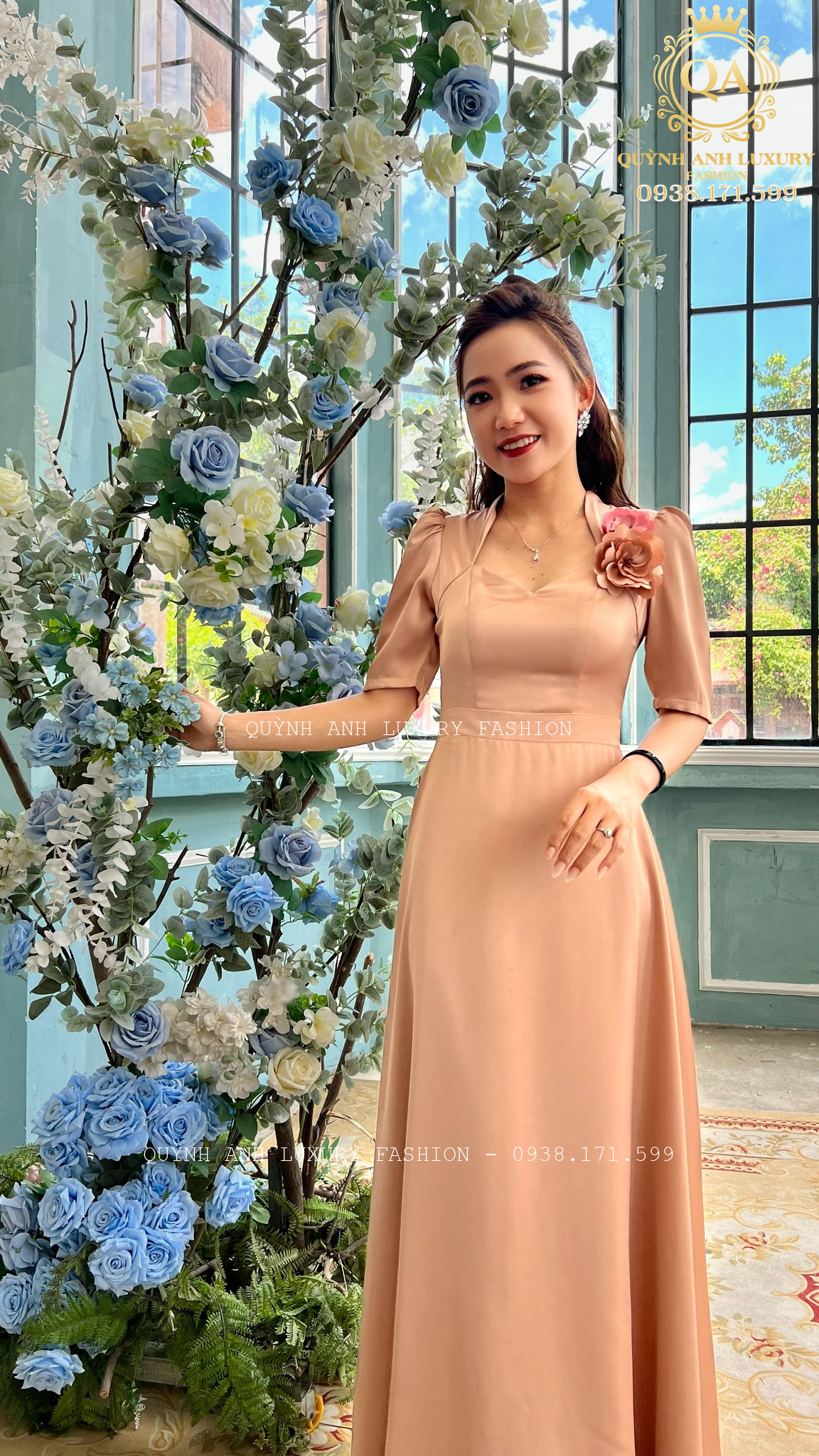 dam-xoe-da-hoi-mau-nude-thiet-ke-sang-trong-amabel-dress-quynh-anh-2 Đầm Xòe Dạ Hội Màu Nude Thiết Kế Sang Trọng Amabel Dress