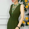 Jumpsuit Họa Tiết Đính Đá Xanh Lá Cao Cấp QA 4320