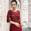 Áo Dài Trung Niên Tuổi 50 Đỏ Đẹp Sang Trọng Keva Dress