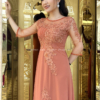 Áo Dài Dạ Hội Đám Hỏi Màu Cam Đào Đính Đá Kết Hoa Anthea Dress