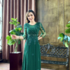 Váy Dạ Hội Áo Dài Xanh Rêu Trung Niên Sang Trọng Cao Cấp Florence Dress