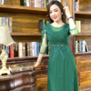 Váy Dạ Hội Áo Dài Xanh Rêu Trung Niên Sang Trọng Cao Cấp Florence Dress