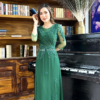 Váy Dạ Hội Áo Dài Xanh Rêu Trung Niên Sang Trọng Cao Cấp Florence Dress