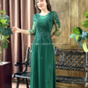 Váy Dạ Hội Áo Dài Xanh Rêu Trung Niên Sang Trọng Cao Cấp Florence Dress