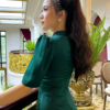 Váy Đầm Dạ Hội Nữ Hoàng Xanh Lá Đính Đá Pha Lê Rosaleen Dress