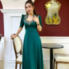 Váy Đầm Dạ Hội Nữ Hoàng Xanh Lá Đính Đá Pha Lê Rosaleen Dress