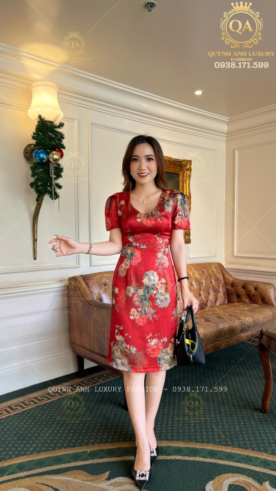 đầm suông hoa 3D Mabel dress