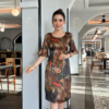Váy Đầm Suông Hoa 3D Tone Nâu Loe Cao Cấp Vera Dress