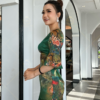 Váy Đầm Suông Hoa 3D Tone Xanh Tay Loe Cao Cấp Vera Dress