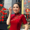 Sườn Xám Lụa Nhung Tuyết Đỏ Trung Hoa Sang Trọng Nenito Dress