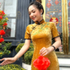 Sườn Xám Lụa Nhung Tuyết Vàng Trung Hoa Sang Trọng Nenito Dress