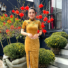 Sườn Xám Lụa Nhung Tuyết Vàng Trung Hoa Sang Trọng Nenito Dress