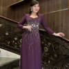 Dạ Hội Áo Dài Bà Sui Tím Trung Niên Cao Cấp Đẹp Nhất Tuổi 50