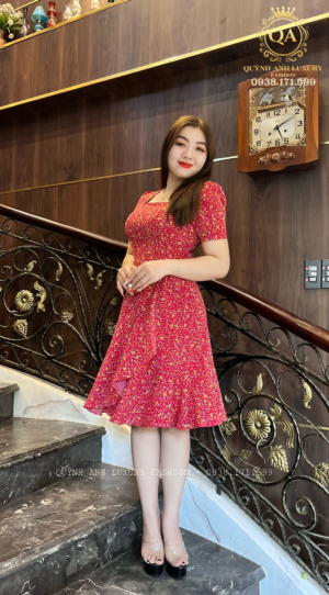 Váy Voan Hoa Nhí Đỏ Dạo Phố Ngày Hè Siêu Xinh Hazel Dress