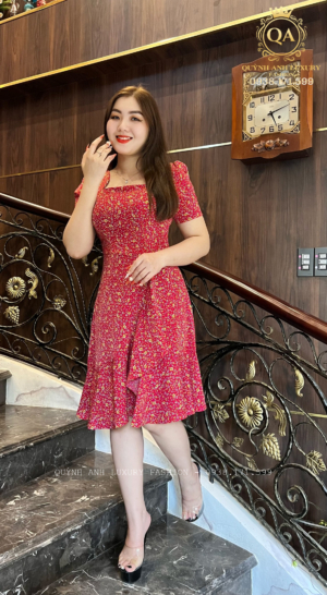 Váy Voan Hoa Nhí Đỏ Dạo Phố Ngày Hè Siêu Xinh Hazel Dress