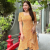 Váy Voan Hoa Nhí Vàng Hoa Hồng Dạo Phố Ngày Hè Siêu Xinh Hazel Dress QA6828