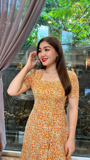 Váy Voan Hoa Nhí Vàng Hoa Nhỏ Dạo Phố Ngày Hè Siêu Xinh Hazel Dress QA7313