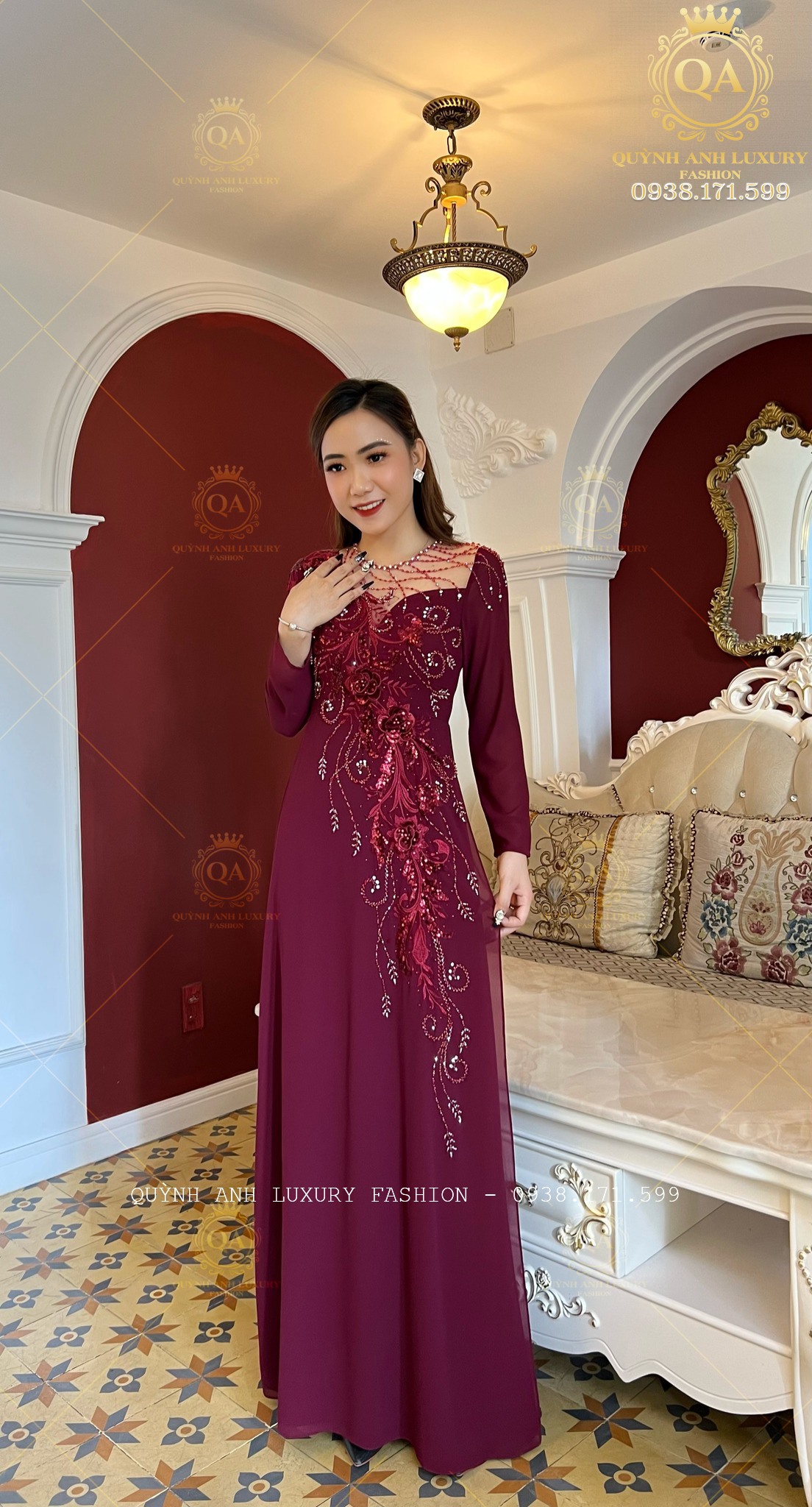 Bộ sưu tập áo dài đính đá đẹp và cao cấp nhất của Quỳnh Anh Luxury Fashion