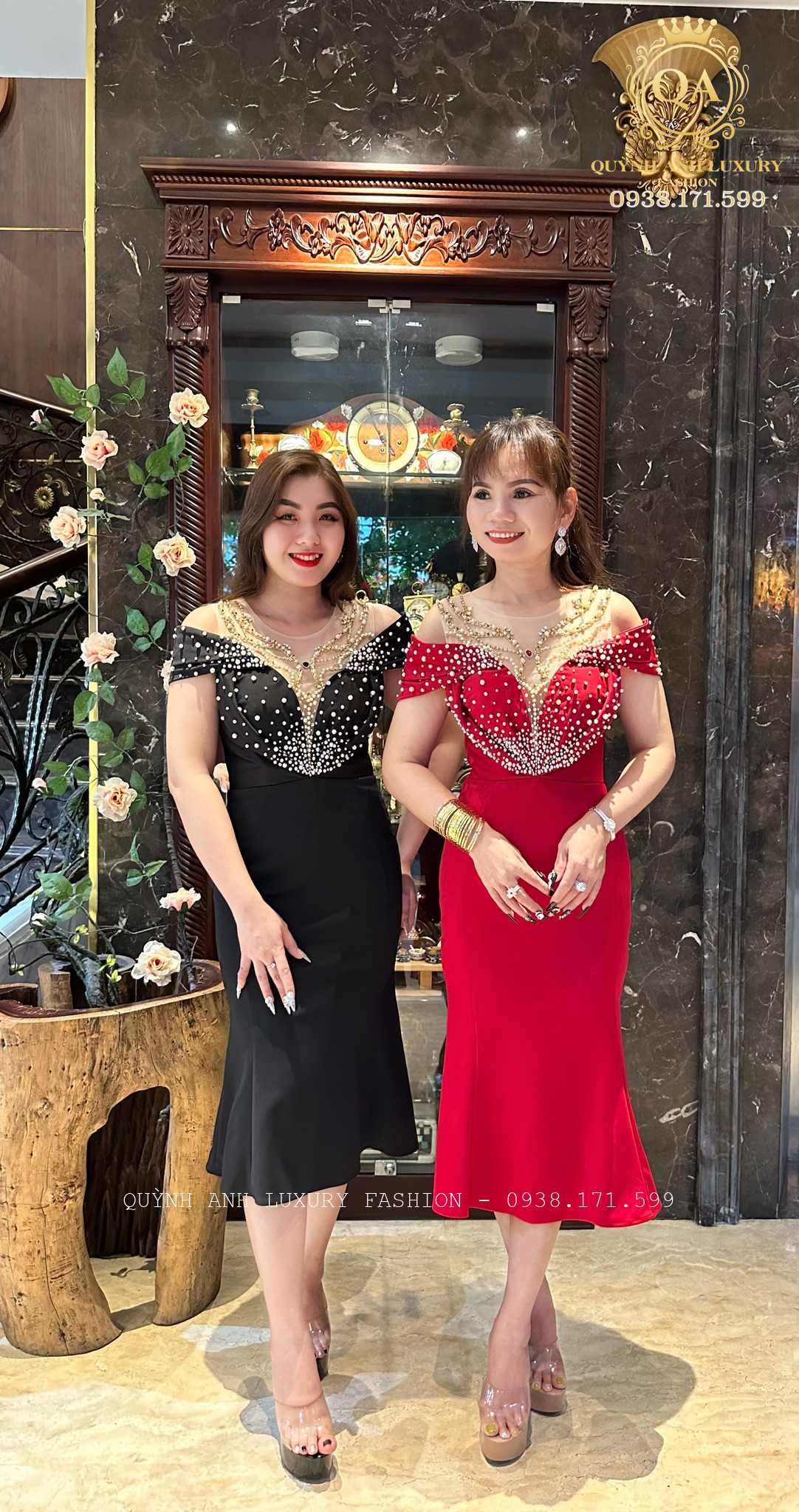 Đầm dạ hội trung niên, đầm đi tiệc trung niên của Quỳnh Anh Luxury Fashion
