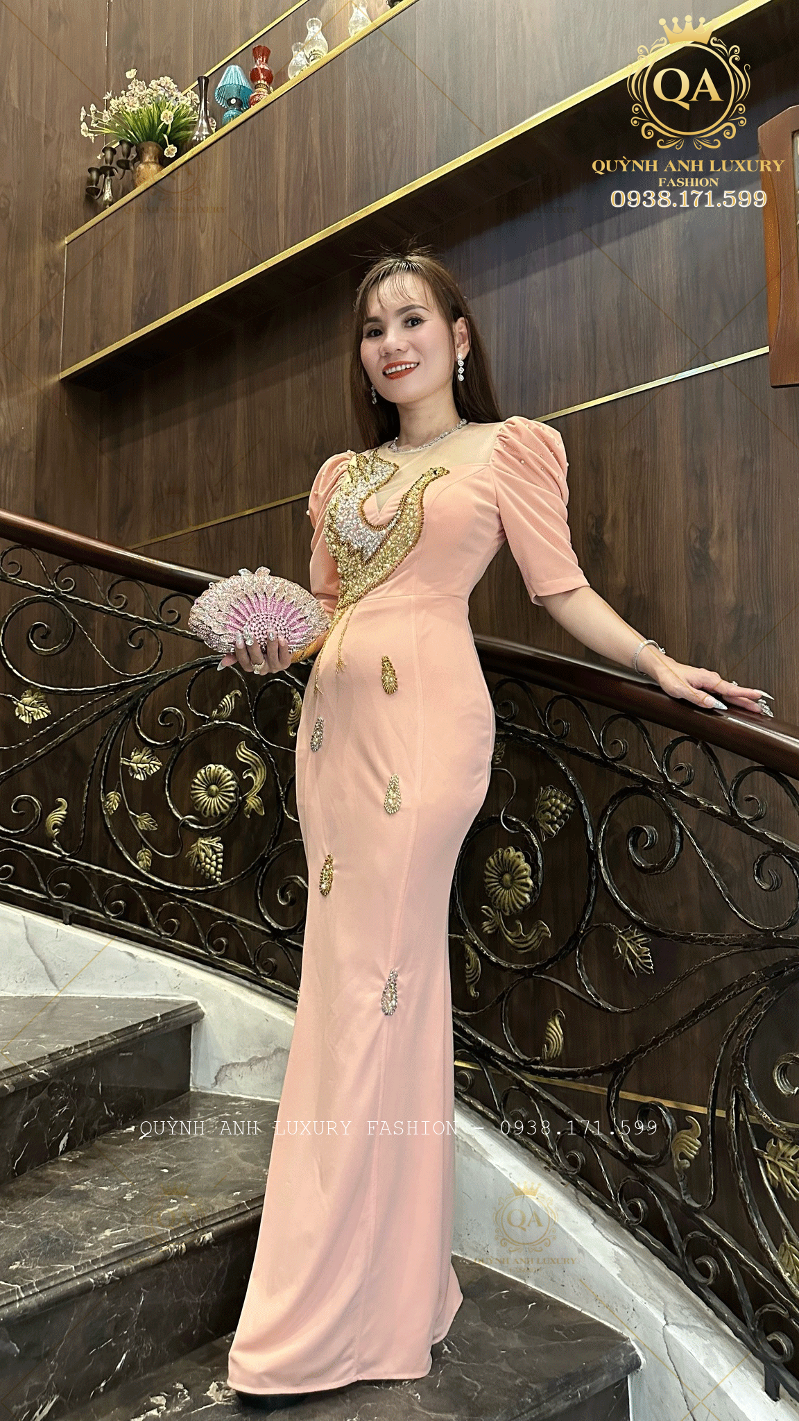 BST đầm dài trung niên sang trọng của Quỳnh Anh Luxury