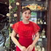 Đầm Body Đỏ Cổ Tròn Phối Voan Lunar Dress