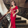 Đầm Dạ Hội Đuôi Cá Đỏ Xẻ Tà Đính Đá Rosa Dress