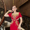Đầm Dạ Hội Đuôi Cá Đỏ Xẻ Tà Đính Đá Rosa Dress