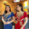 Đầm Dạ Hội Đuôi Cá Xanh Côban Xẻ Tà Đính Đá Rosa Dress