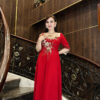 Đầm Xoè Dạ Hội Đỏ Kết Hoa Kelly Dress