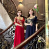 Đầm Xoè Dạ Hội Đỏ Kết Hoa Kelly Dress